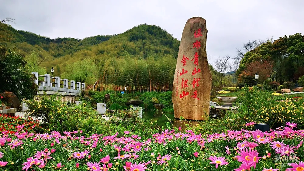 2015年8月，为纪念“绿水青山就是金山银山”科学论断提出十周年，余村专门在村头矗立起这块石碑。（总台央视记者张晓鹏拍摄）.jpg